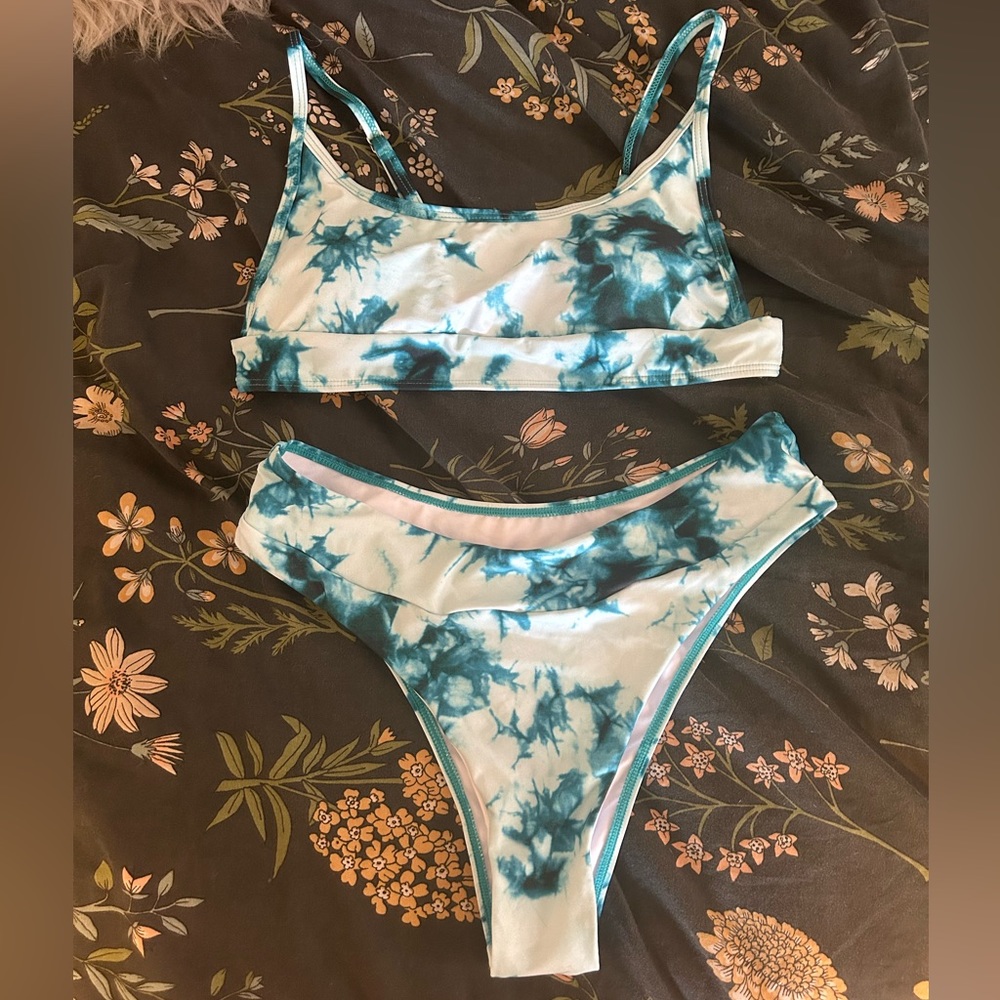 Blue tie dye bikini